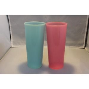 Vintage Tupperware, 1960s, Pastel, Tumblers, Retro 5107D-2 & 5107D-4
